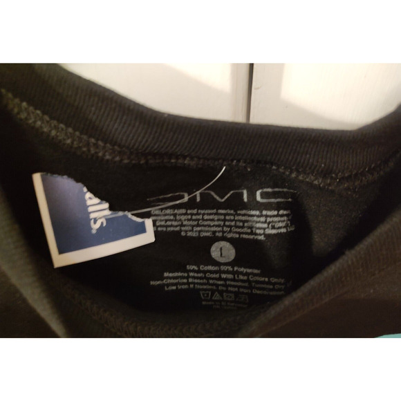 NEW Delorean Retro DMC Black Sweatshirt, Men's LARGE NWT - Picture 2 of 5